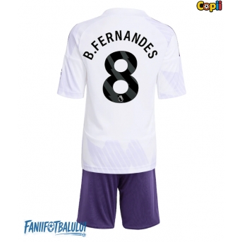 Manchester United Bruno Fernandes #8 Echipament de Fotbal Replică 2025-26 Copii Deplasare (+ Șorturi)